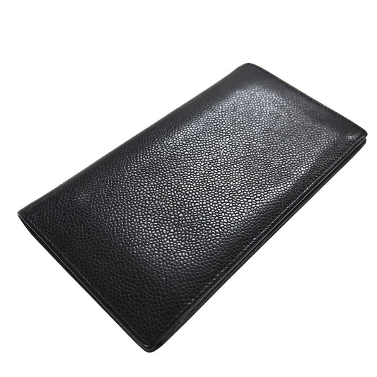 Chanel Timeless CC French Wallet Caviar, Black, Leather, Wallet