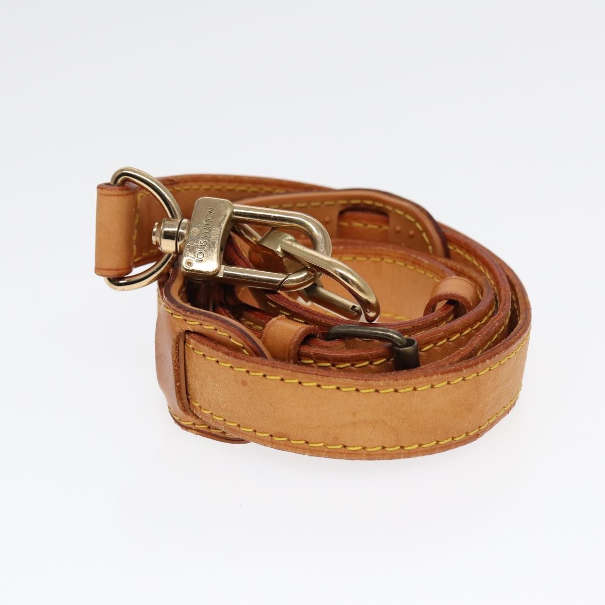 Louis Vuitton Adjustable Shoulder Strap Vachetta Leather, BEIGE, LEATHER, Straps