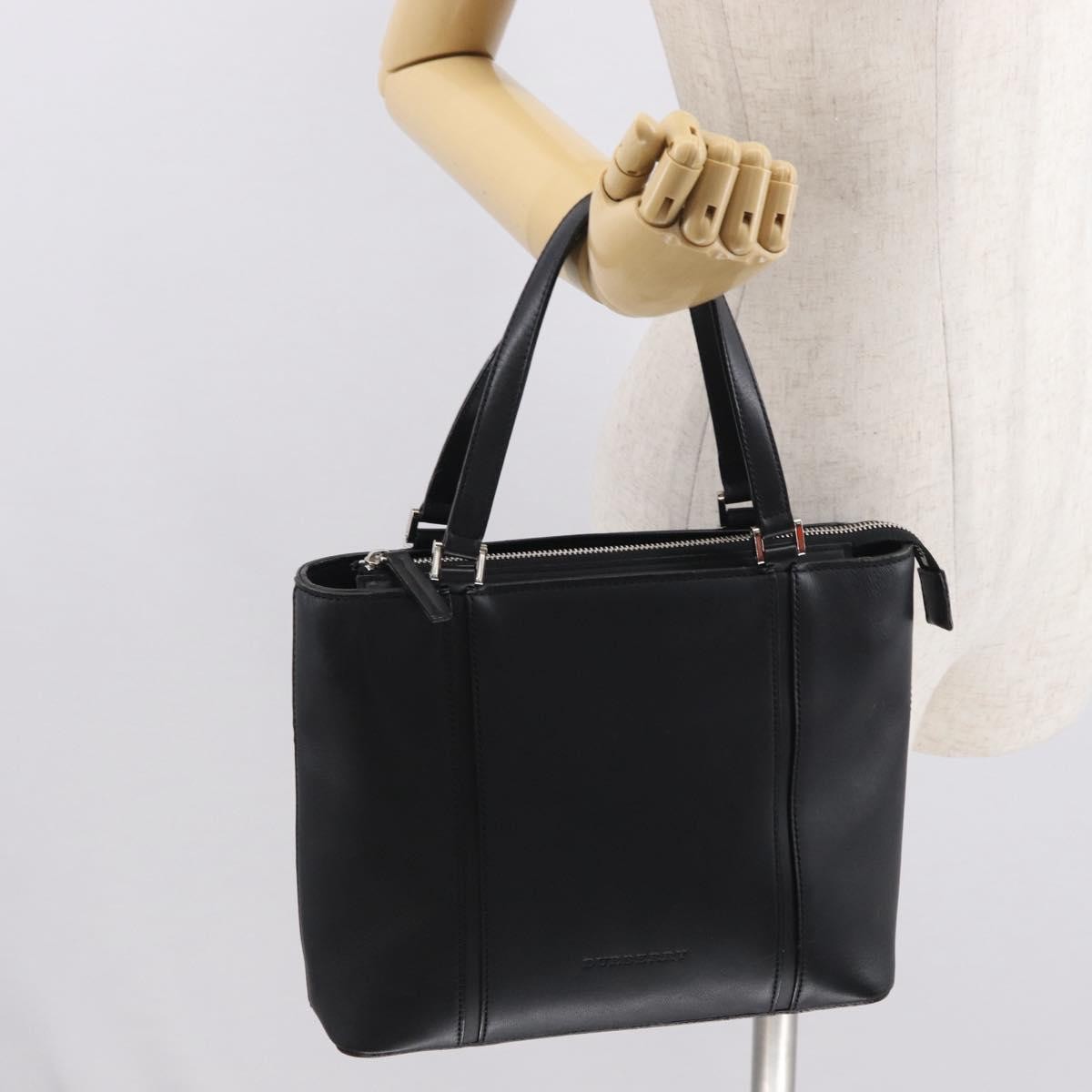 Burberry Vintage Handbag Leather, BLACK, LEATHER, Handbag