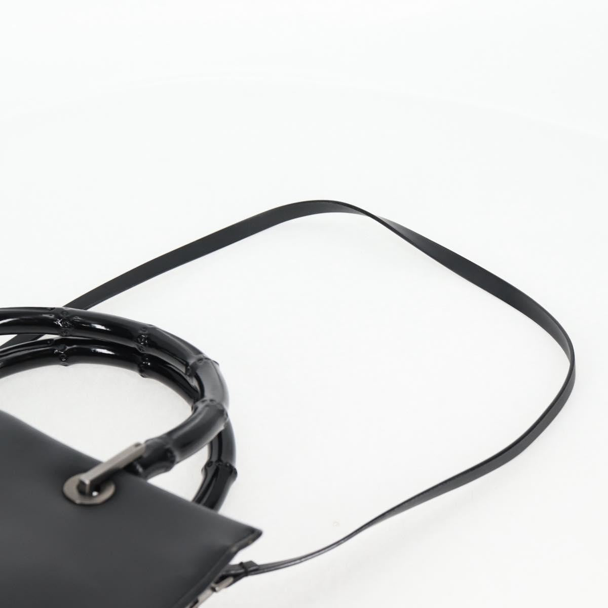 Gucci Bamboo Top Handle Convertible Tote Leather, BLACK, LEATHER, Tote bag