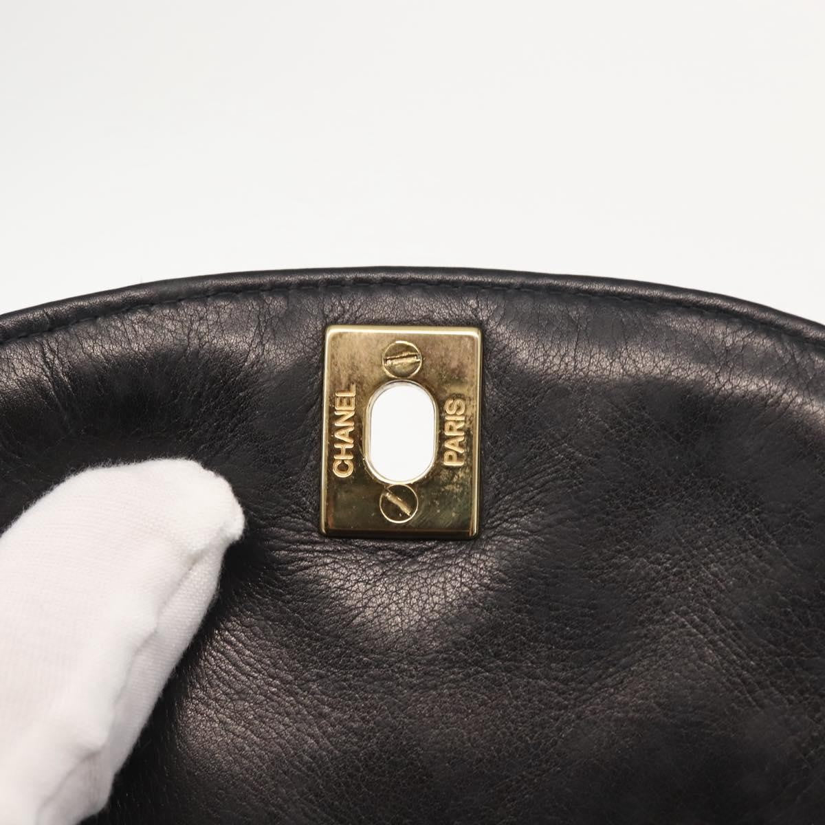 Chanel Vintage Flap Belt Bag Quilted Leather, BLACK, LEATHER, Clutche & pouche