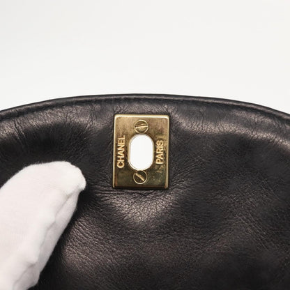 Chanel Vintage Flap Belt Bag Quilted Leather, BLACK, LEATHER, Clutche & pouche