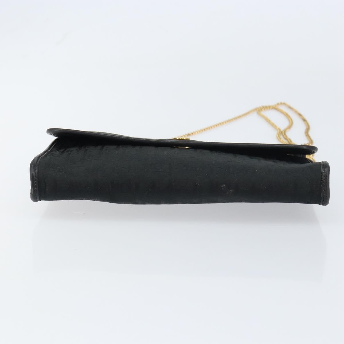 Christian Dior Vintage Chain Flap Shoulder Bag Diorissimo Canvas, BLACK, CANVAS, Shoulder bag