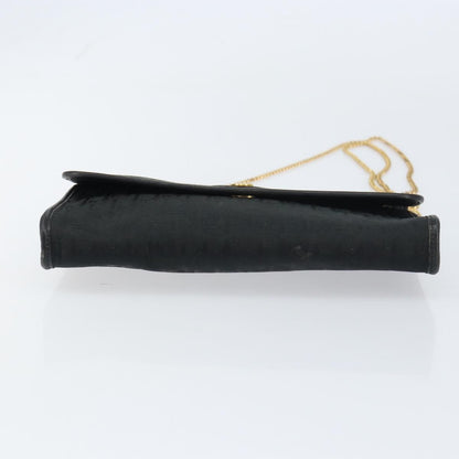 Christian Dior Vintage Chain Flap Shoulder Bag Diorissimo Canvas, BLACK, CANVAS, Shoulder bag