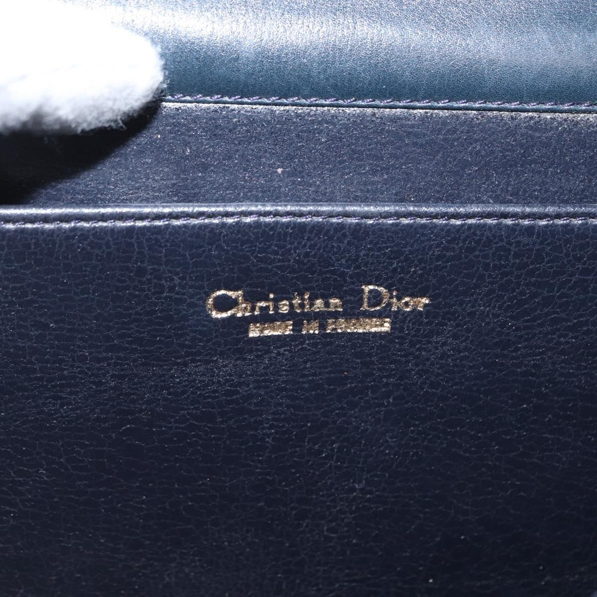 Christian Dior Vintage Handbag Leather, NAVY, LEATHER, Handbag