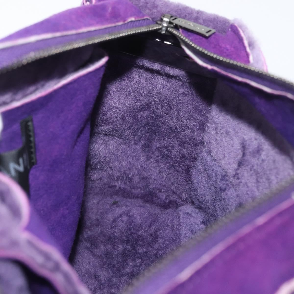 Chanel CC Logo Shoulder Bag Shearling and Suede, PURPLE, SUEDE, Shoulder bag