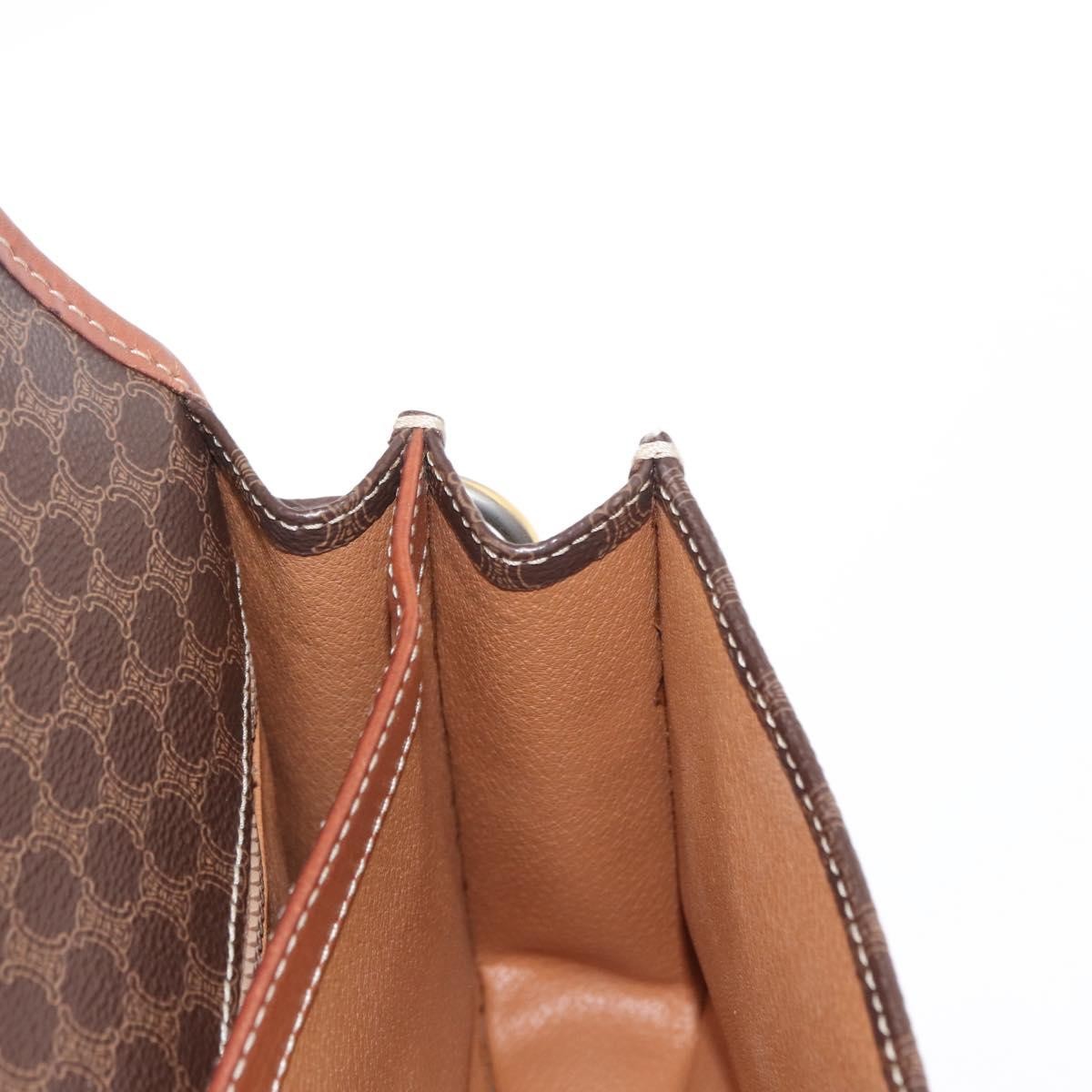 Celine Vintage Macadam Shoulder Bag Canvas, BROWN, CANVAS, Shoulder bag