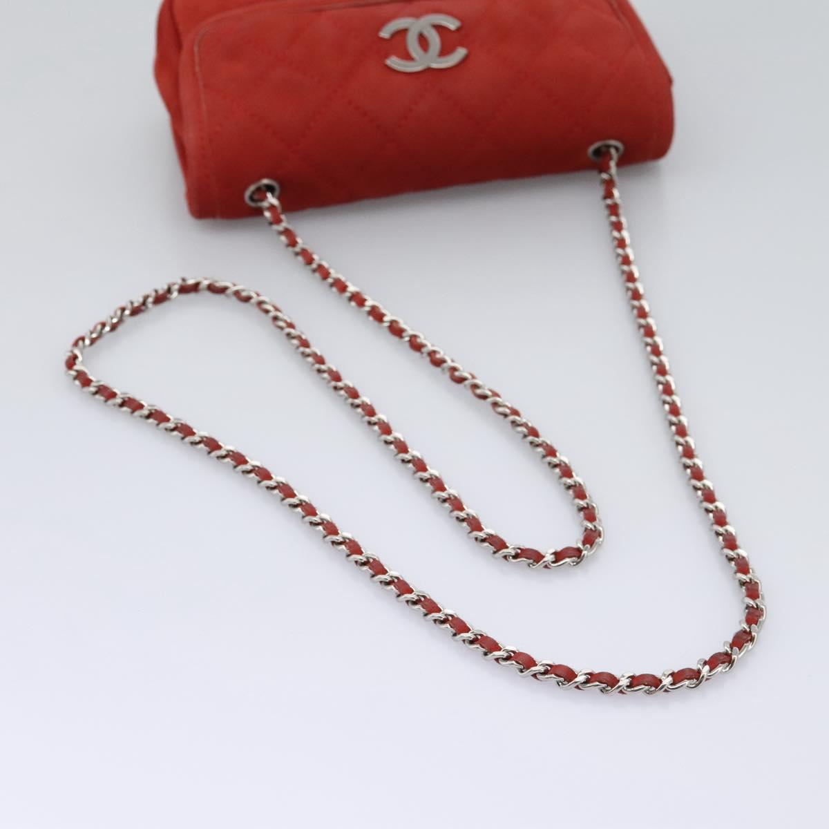 Chanel Natural Beauty Flap Bag Suede, RED, SUEDE, Shoulder bag