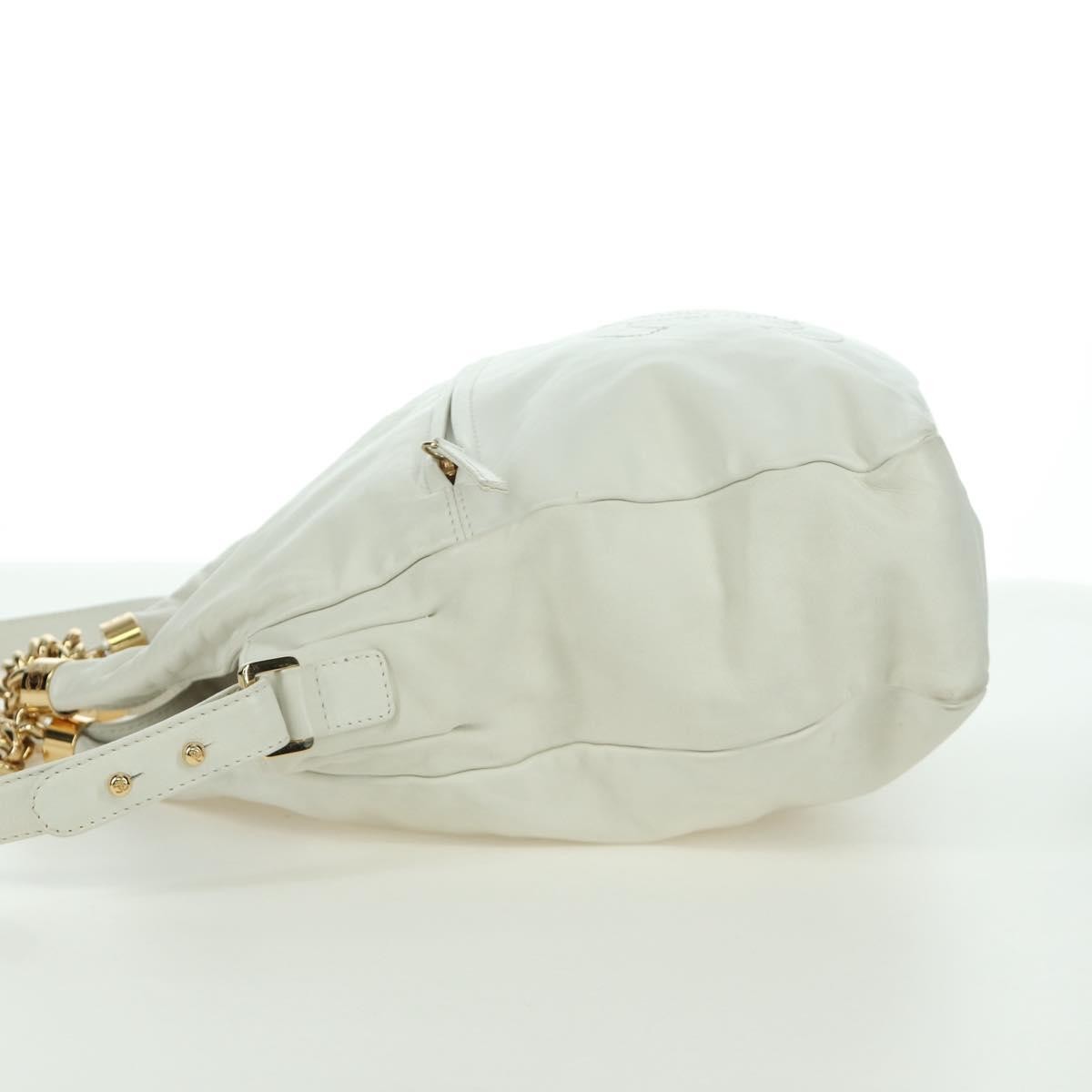 Chanel Rodeo Drive Hobo Leather, WHITE, LEATHER, Handbag