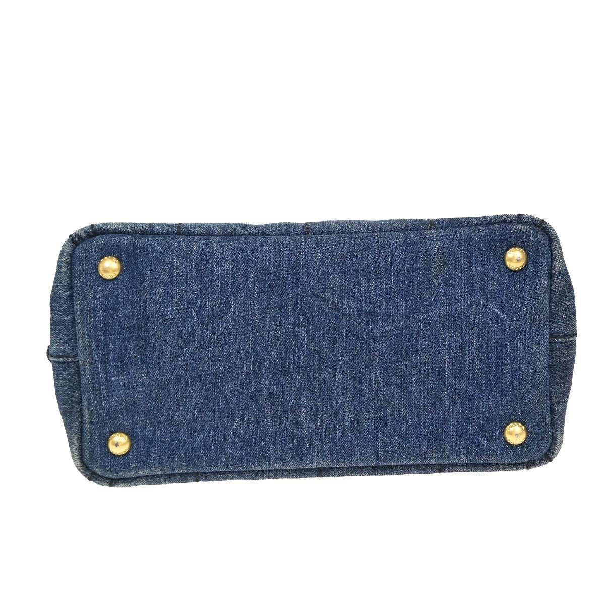 Prada Canapa Open Tote Denim, BLUE, DENIM_JEANS, Tote bag