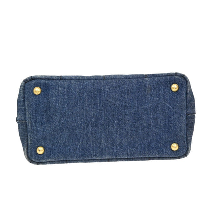 Prada Canapa Open Tote Denim, BLUE, DENIM_JEANS, Tote bag