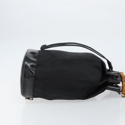 Gucci Vintage Bamboo Sling Backpack Nylon, BLACK, NYLON, Shoulder bag