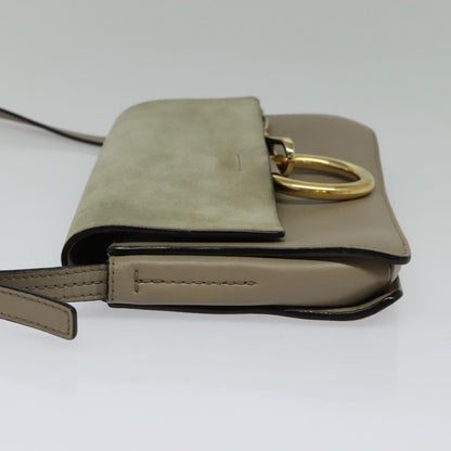 Chloe Faye Crossbody Leather and Suede, GRAY, SUEDE, Shoulder bag