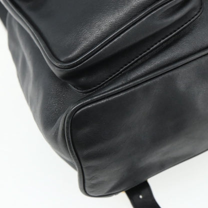 Gucci Vintage Bamboo Backpack Leather, Black, Leather, Backpack