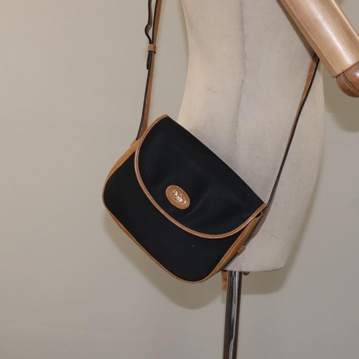 Celine Vintage Triomphe Shoulder Bag Canvas, BLACK, CANVAS, Shoulder bag