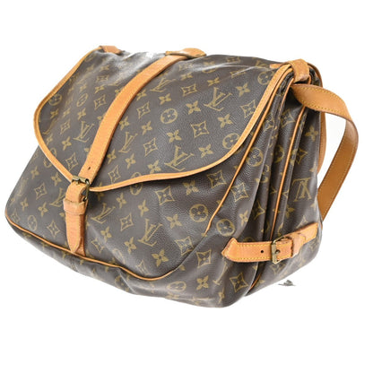 Louis Vuitton Saumur Handbag Monogram Canvas, BROWN, CANVAS, Shoulder bag