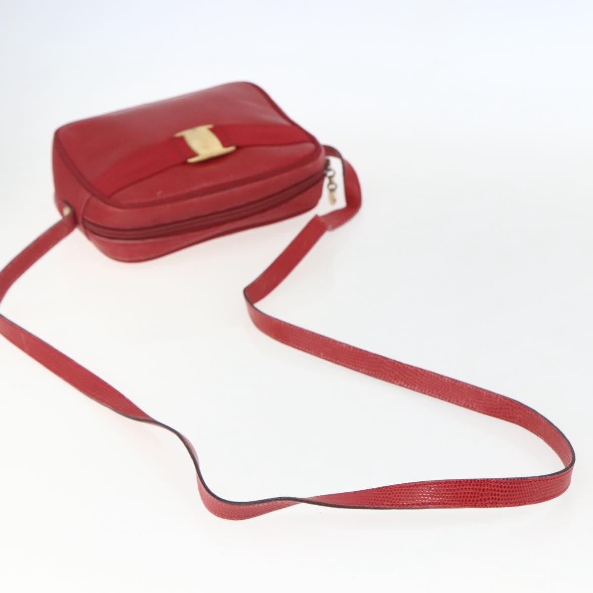 Salvatore Ferragamo Vara Bow camera Shoulder Bag Leather, RED, LEATHER, Shoulder bag