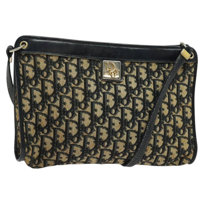 Christian Dior Vintage Trotter Shoulder Bag Canvas, NAVY, CANVAS, Shoulder bag