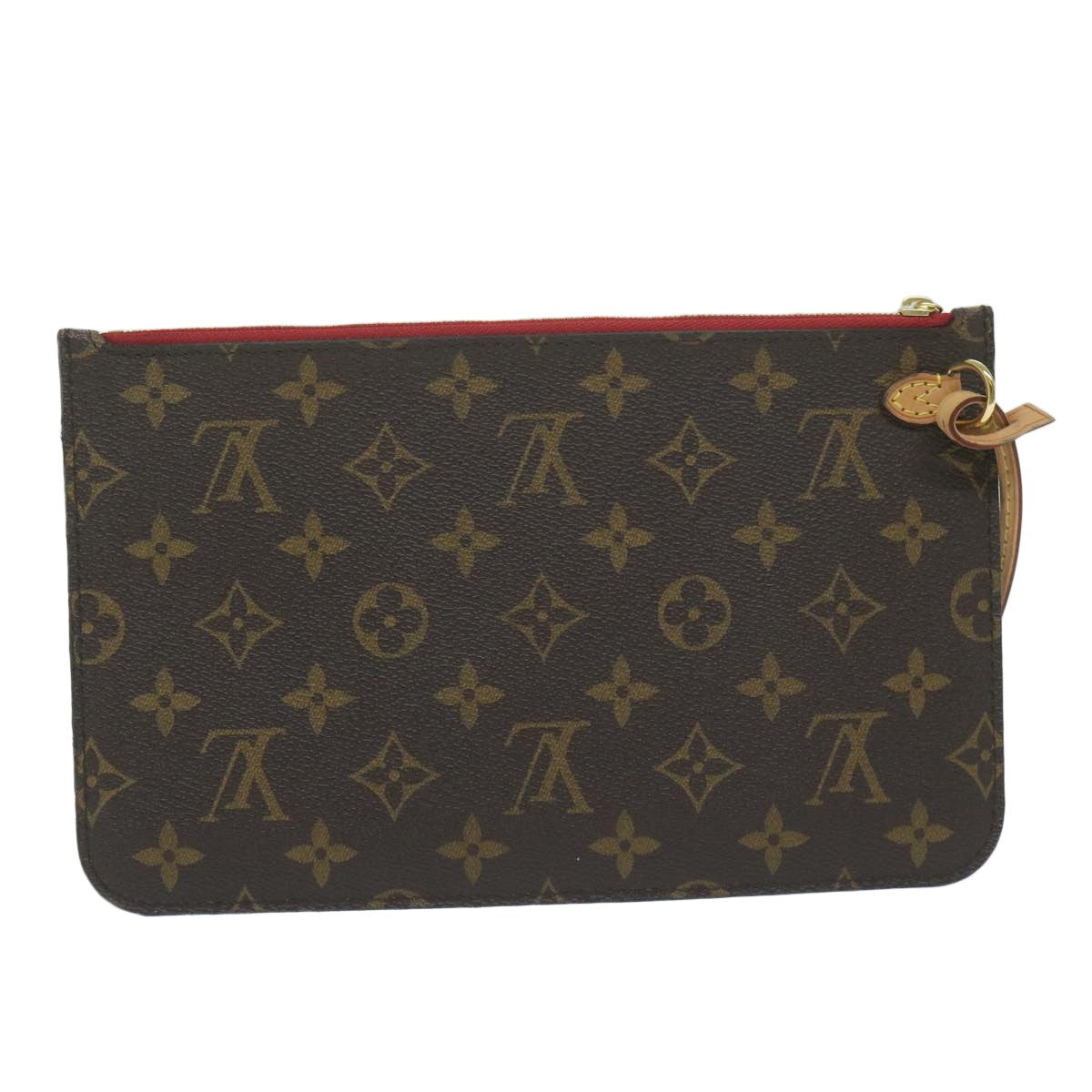 Louis Vuitton Neverfull Pochette Monogram Canvas, BROWN, CANVAS, Tote bag