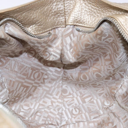 Salvatore Ferragamo Marisa Satchel Leather, GOLD, LEATHER, Handbag