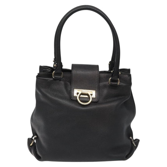 Salvatore Ferragamo Soft Sofia Tote Leather, BLACK, LEATHER, Handbag