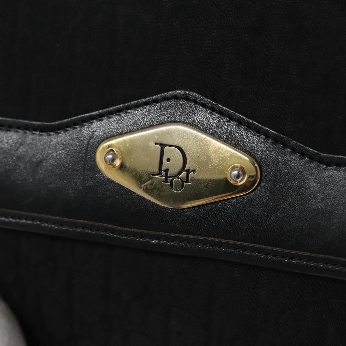 Christian Dior Vintage Chain Flap Shoulder Bag Diorissimo Canvas, BLACK, CANVAS, Shoulder bag