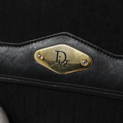 Christian Dior Vintage Chain Flap Shoulder Bag Diorissimo Canvas, BLACK, CANVAS, Shoulder bag