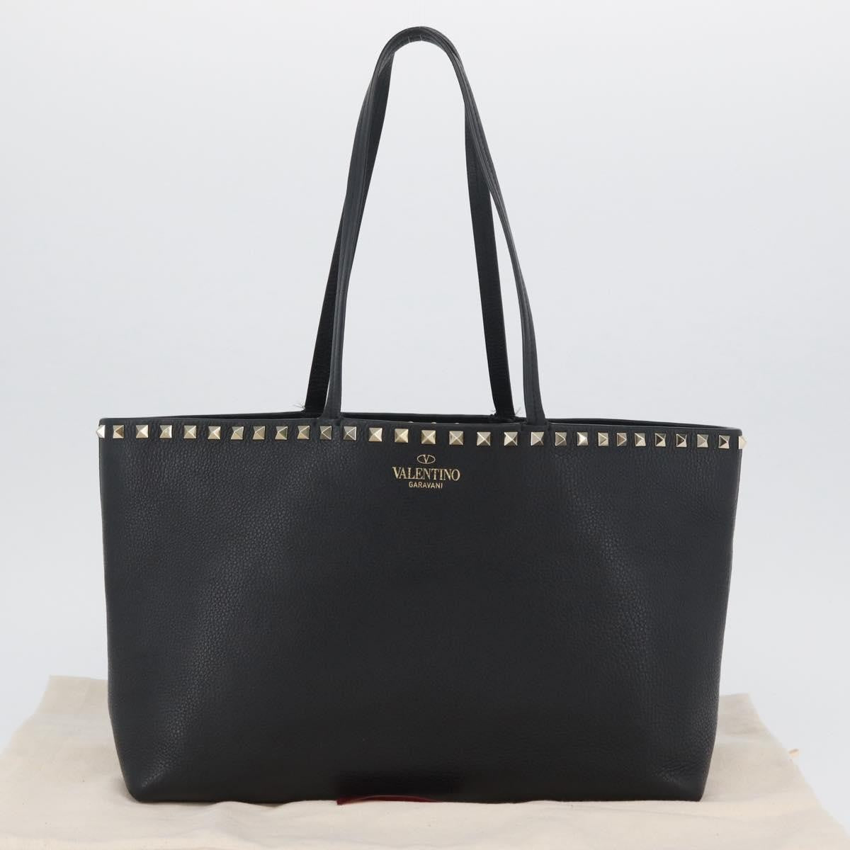 Valentino Garavani Rockstud Shopper Tote Leather, BLACK, LEATHER, Tote bag