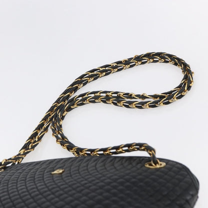 Bally Vintage Chain Shoulder Bag Quilted Leather, BLACK, LEATHER, Shoulder bag