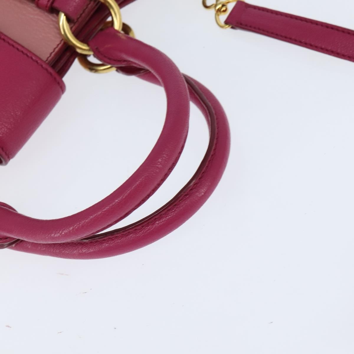 Miu Miu Madras Convertible Lock Tote Leather, PINK, LEATHER, Handbag