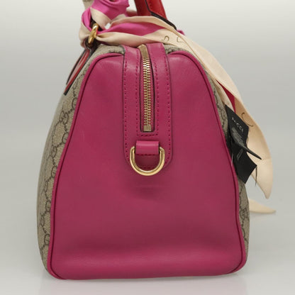 Gucci Convertible Boston Bag Embroidered GG Coated Canvas, BEIGE, CANVAS, Travel bag