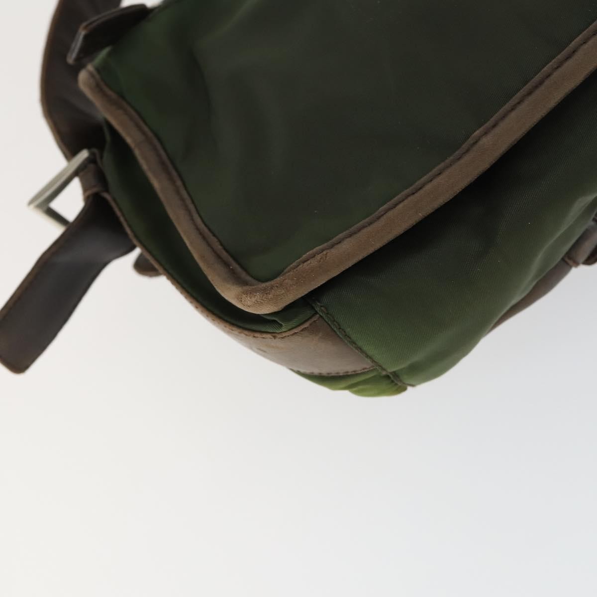 Prada Vintage Shoulder Bag Nylon and Leather, GREEN, NYLON, Shoulder bag