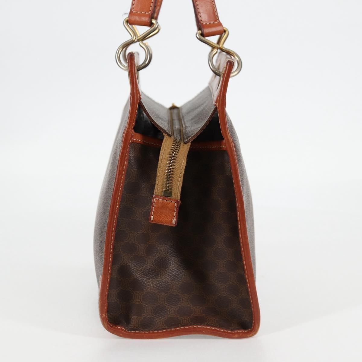 Celine Vintage Macadam Shoulder Bag Leather, BROWN, LEATHER, Shoulder bag