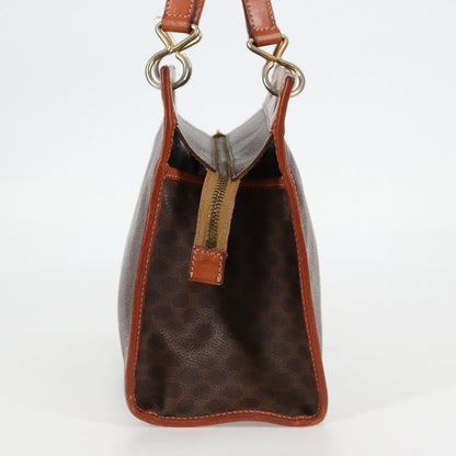 Celine Vintage Macadam Shoulder Bag Leather, BROWN, LEATHER, Shoulder bag