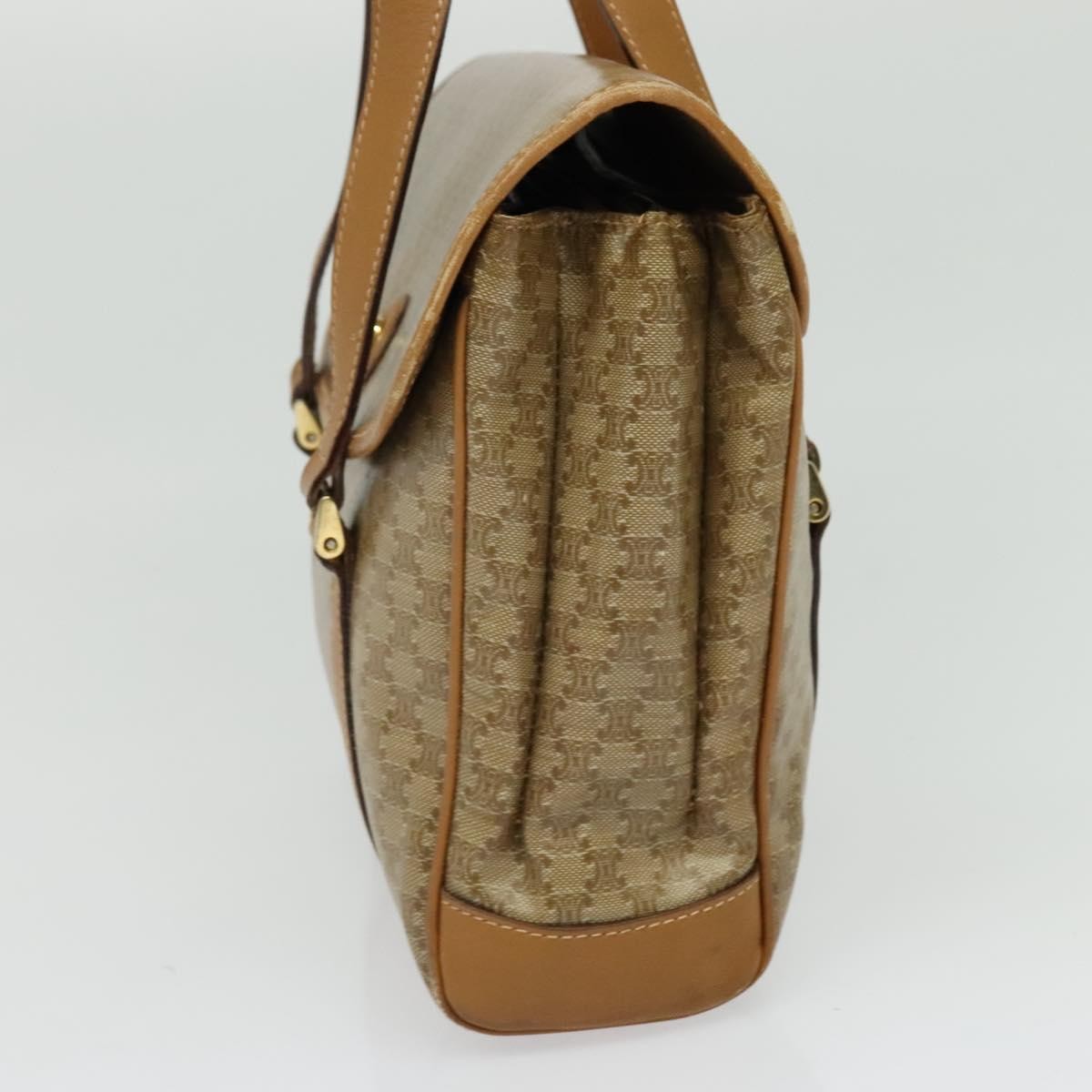 Celine Vintage Macadam Handbag Canvas, BEIGE, CANVAS, Handbag