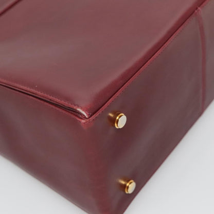 Salvatore Ferragamo Gancini handbag Leather, BURGUNDY, LEATHER, Handbag