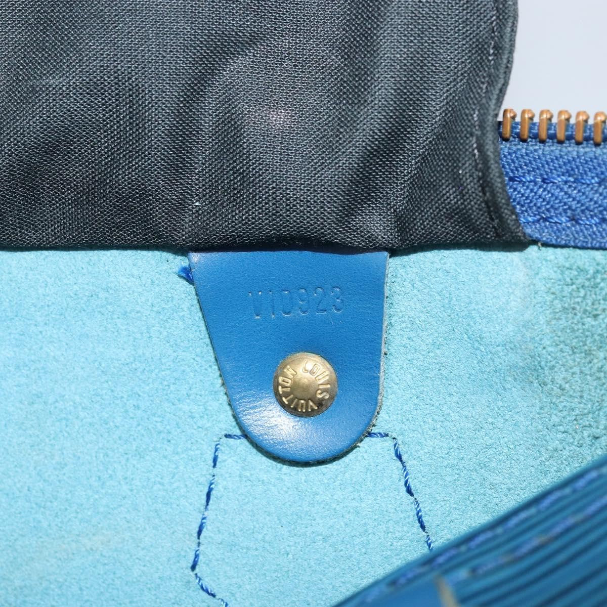 Louis Vuitton Speedy Handbag Epi Leather, BLUE, LEATHER, Handbag