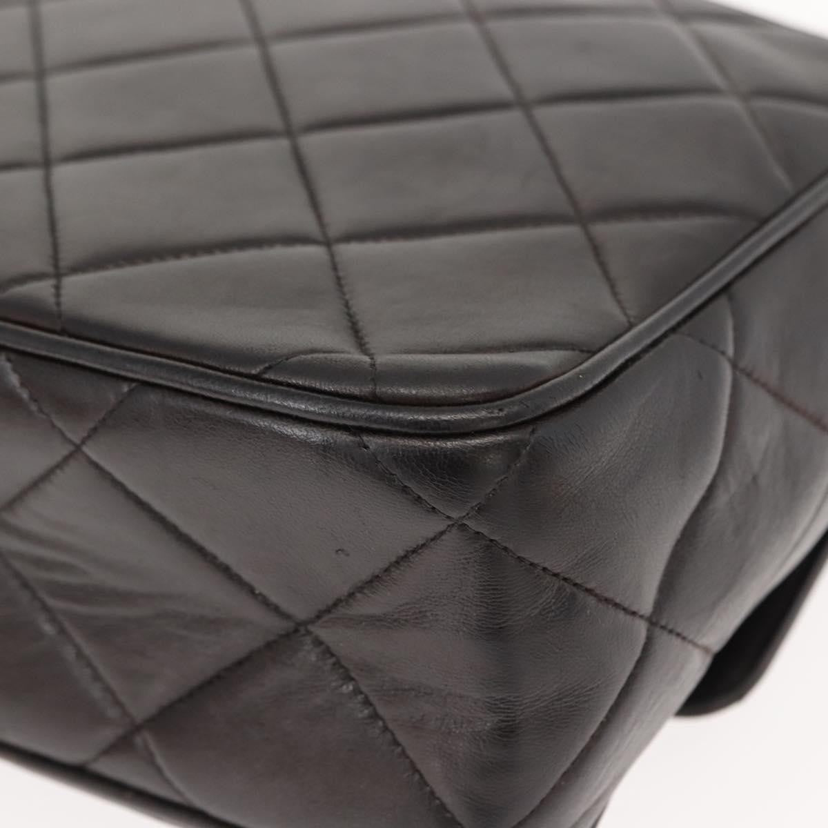 Chanel Vintage CC Square Flap Bag Quilted Lambskin, BROWN, LEATHER, Shoulder bag