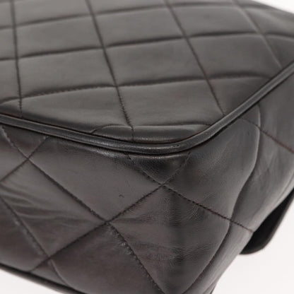 Chanel Vintage CC Square Flap Bag Quilted Lambskin, BROWN, LEATHER, Shoulder bag
