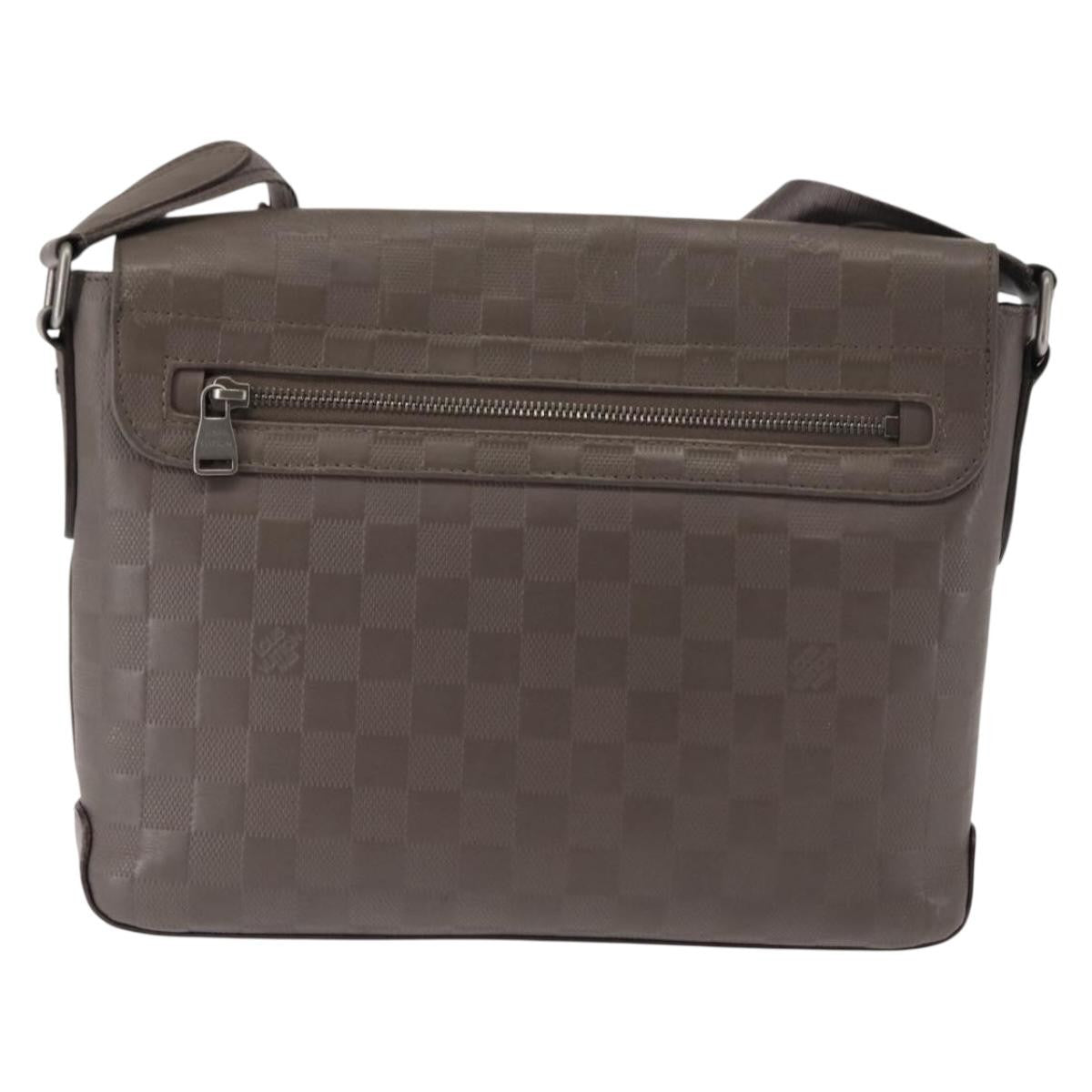 Louis Vuitton District Messenger Bag Damier Infini Leather, GRAY, LEATHER, Shoulder bag