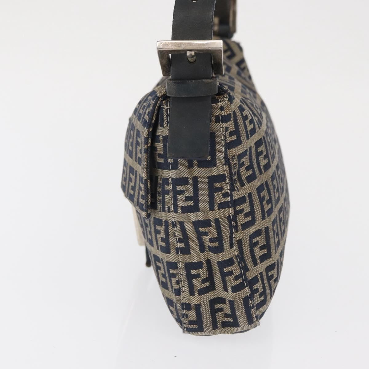 Fendi Baguette Bag Zucchino Canvas, NAVY, CANVAS, Shoulder bag