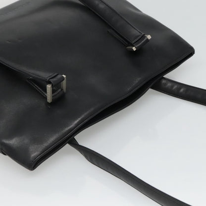 Chanel Vintage Shoulder Bag Leather, BLACK, LEATHER, Shoulder bag