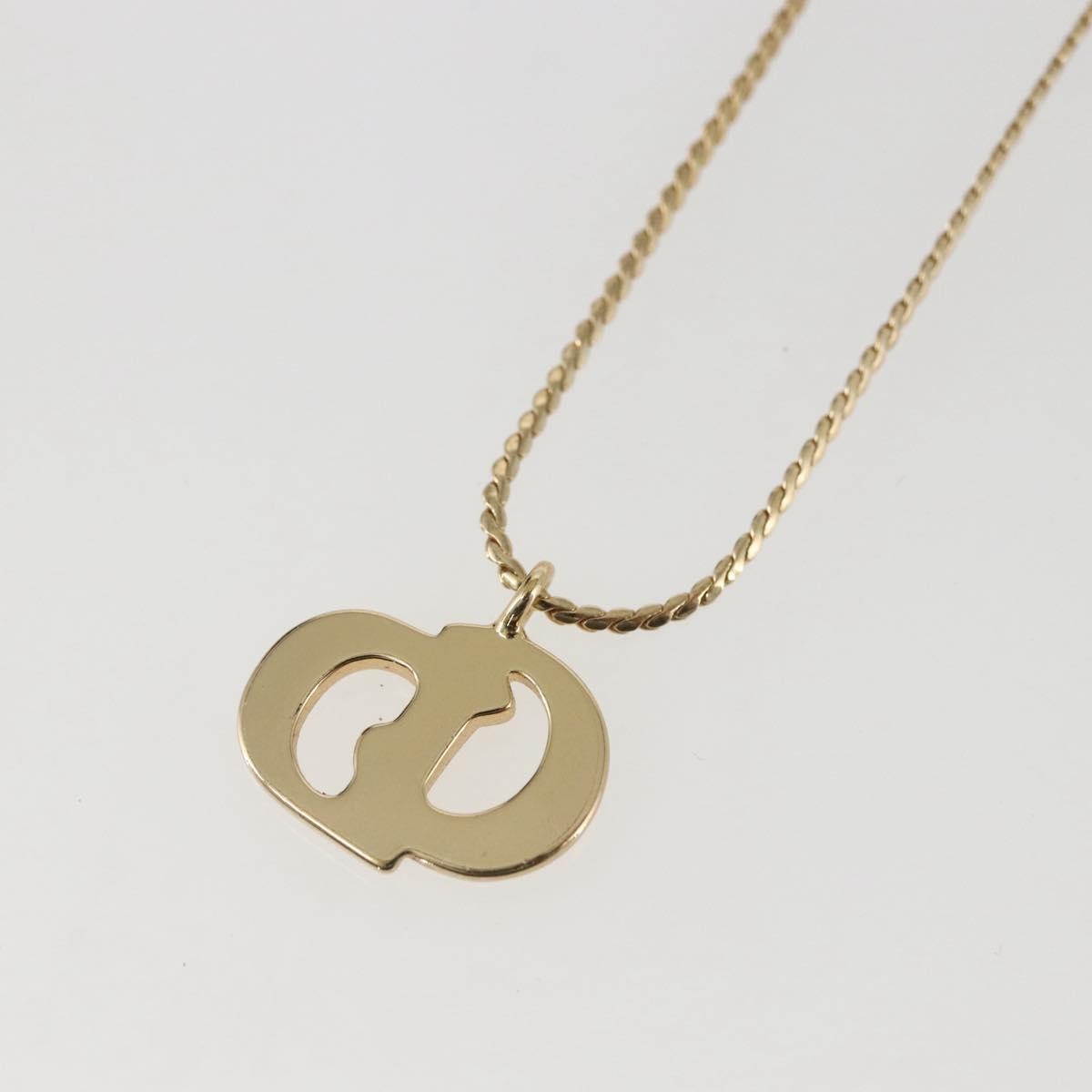 Christian Dior CD Pendant Necklace Metal, Gold, Metal, Necklace