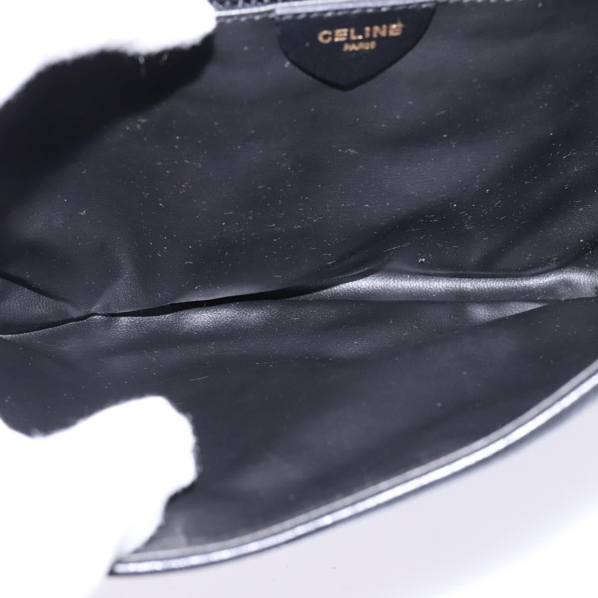 Celine Shoulder Bag Leather, BLACK, LEATHER, Shoulder bag