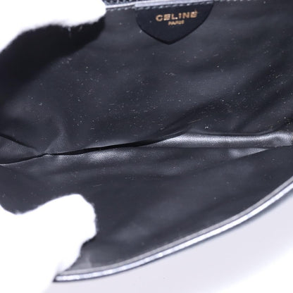 Celine Shoulder Bag Leather, BLACK, LEATHER, Shoulder bag