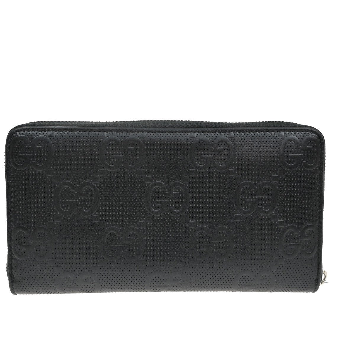 Gucci Signature Zip Around Wallet Guccissima Leather, BLACK, LEATHER, Wallets