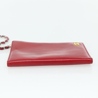 Chanel Vintage CC Bifold Card Holder Patent leather, Red, Patent Leather, Card Holder