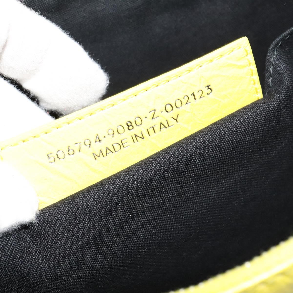 Balenciaga Supermarket Pouch Leather, YELLOW, LEATHER, Clutche & pouche