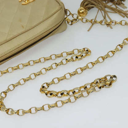 Chanel Vintage Front Pocket Camera Bag Satin, BEIGE, SATIN, Handbag