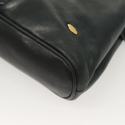 Bally Vintage Chain Shoulder Bag Quilted Leather, NAVY, LEATHER, Shoulder bag